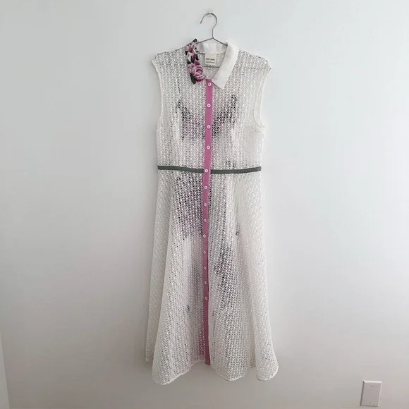 Anthropologie X Tracy Reece 2- Piece Cherry Blossom Midi Shirtdress - Picture 3 of 14